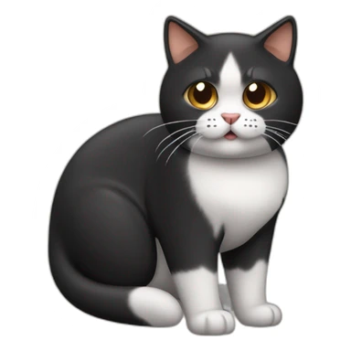 gato obeso preto e caramelo sticker