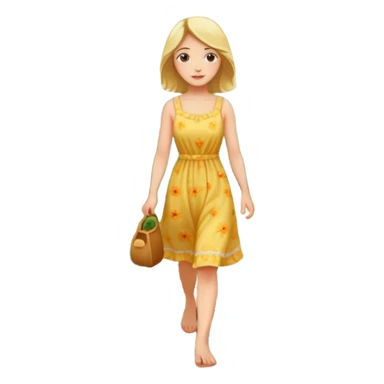 somone walking in a garden on a path with flower and trees around her sticker