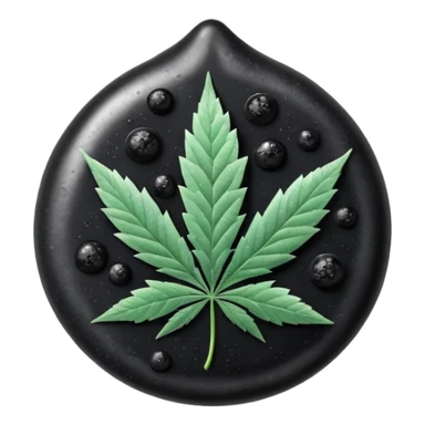 frozen caviar with cannabis leaf sticker