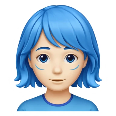 blue wig sticker