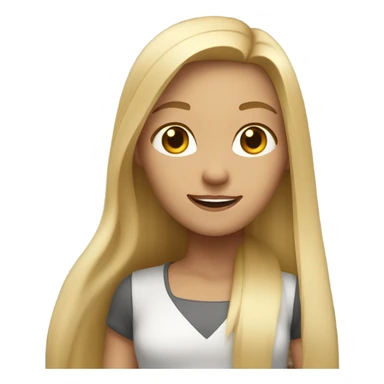 Blond Girl with long straight hair dancing Zumba sticker