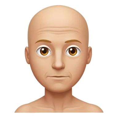 bald white man body, waist above sticker
