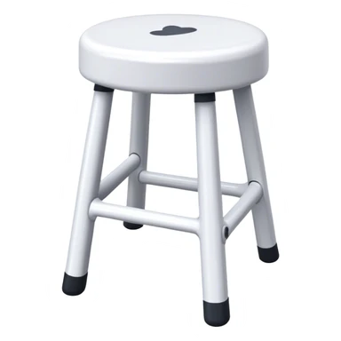 White plastic stool  sticker