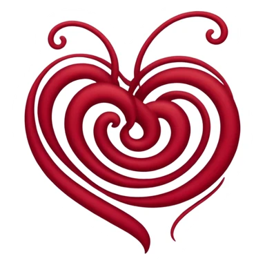 dark red swirly heart sticker
