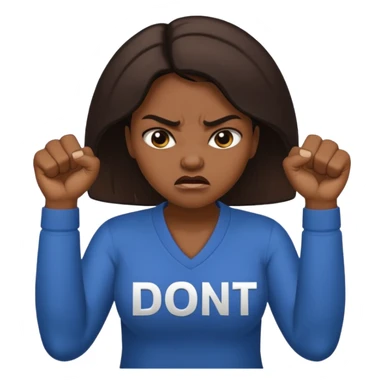 Letters saying “don’t PMO” meaining “don’t piss me off” With an angry lady standing behind the letters with her fingers up  sticker