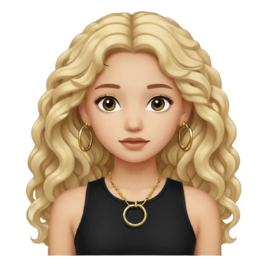 Im a girl whos lightskin, i have wavy long hair and i usually wear a black crop top with small gold hoop earrings sticker