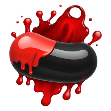 blood emoji that is a mix of red & black sticker
