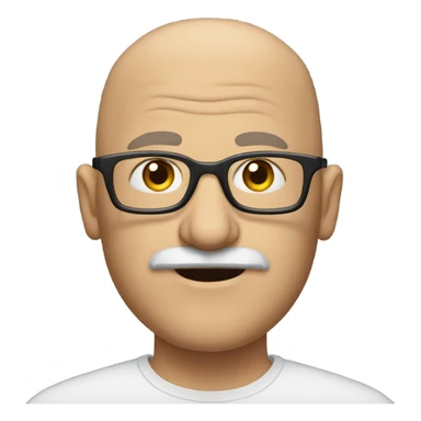 semi bald man with mustache and glasses in his 50s sticker