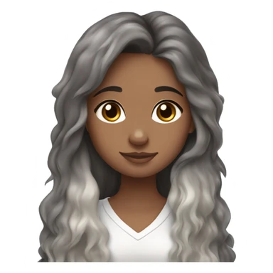 Girl with long brown hair holding blue merle Australian shepherd sticker