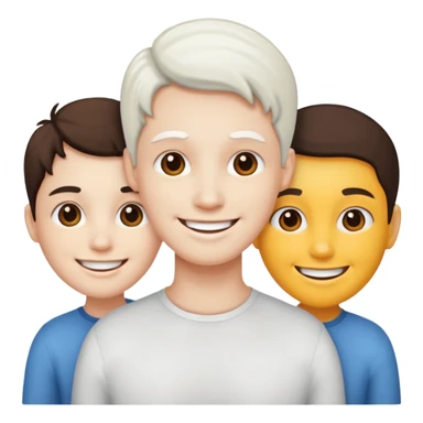 3 people, all white skin color next to each other sticker