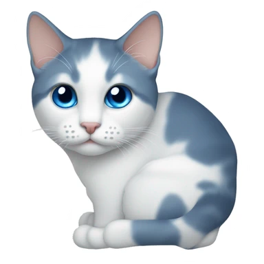Gato blanco con ojos azules sticker