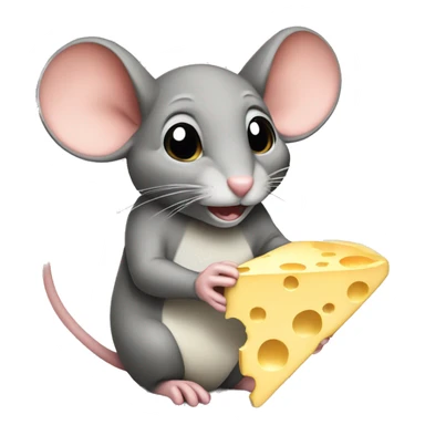 Mouse eating cheese sticker