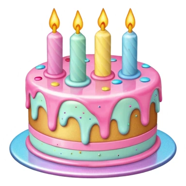 Huge fantastic epic aesthetic shiny glittery Melted pastel birthday cake  sticker