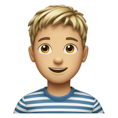 smiling boy in striped shirt sticker