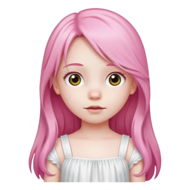 child with pink long hair sticker