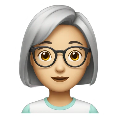 Asian girl with glasses sticker