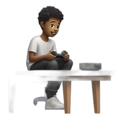 Boy playing PlayStation 5 sticker