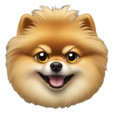 angry pomeranian with one left robotic eye sticker