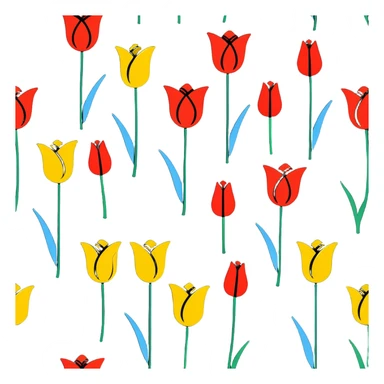 primary color tulips - red, blue, and yellow tulip flowers sticker