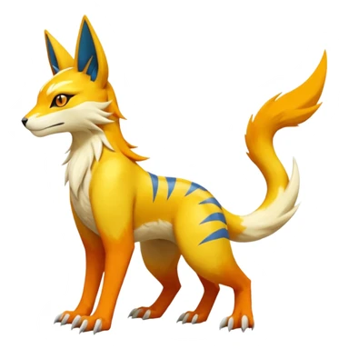 Latias-Vernid-Lombax-Koraidon-Renamon-Zeraora-Bastet-Fakémon-fusion-creature, full body sticker