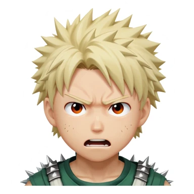 Bakugo Katsuki from My Hero Academia with spiky blonde hair and angry expression sticker