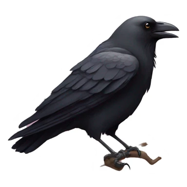 Crow and cherry blossom flowers sticker