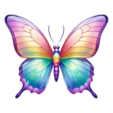 Pastel sparkly glittery iridescent rainbow crystal butterfly sticker