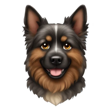 Brindle pointy ear dog fluffy sticker