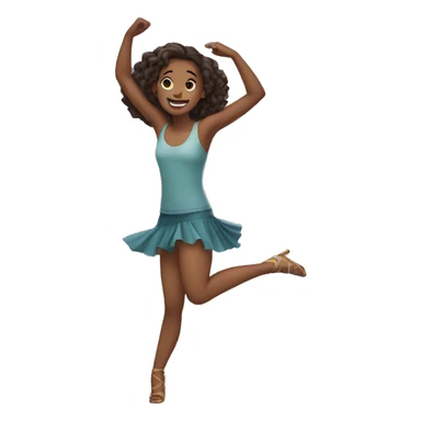 Girl dancing and blushing sticker