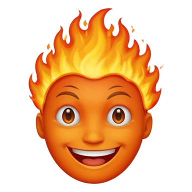 Make it look like a normal emoji just with burning head🙂🔥 sticker