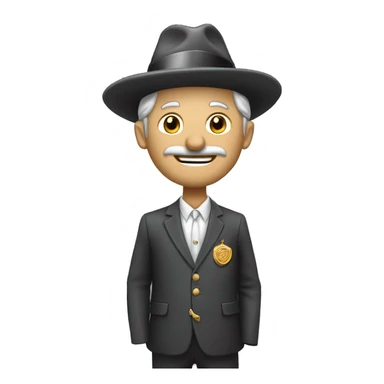 un homme d'affaire avec de l'argent dans sa main et un chapeau sticker