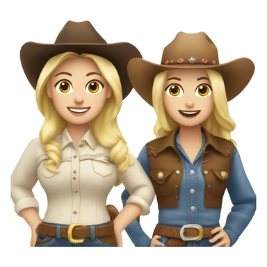 Two blonde cowgirls and one brunette cowgirl sticker