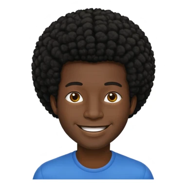 man with black afro hair and black skin sticker