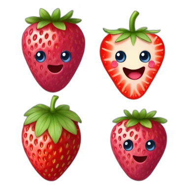 A strawberry, a raspberry and a blueberry  sticker