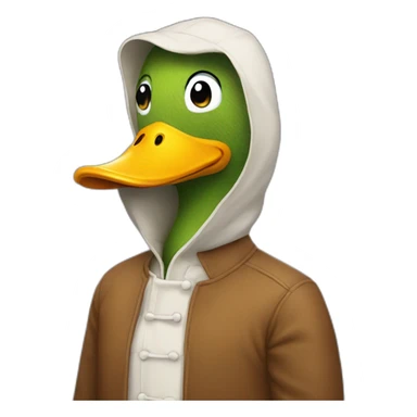 man wearing duck suit sticker