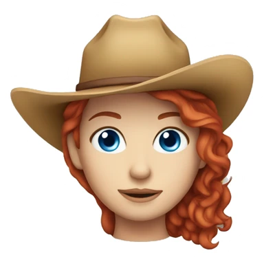 red head blue eyes cowgirl  sticker