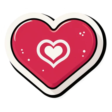 Heart-shaped dount sticker