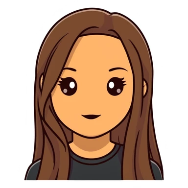 girl with light brown skin, dark eyes and dark straight long hair sticker