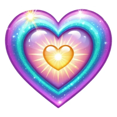 glitter heart with sunbeam sparkles sticker