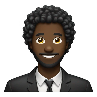 Black smiling man with lush hair  sticker
