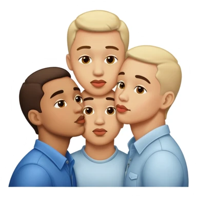 3 guys kissing sticker