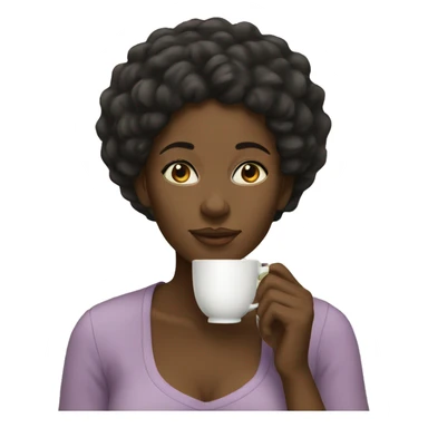 Black woman drinking tea  sticker