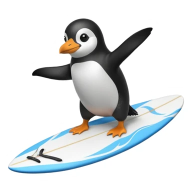 A surfing pinguin  sticker