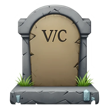 Tombstone with VC written on it sticker