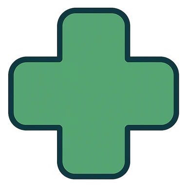 green cross with soft edges, conveying a sense of care and recovery sticker