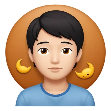 asian black haired boy dreams of redhead girlfriend sticker