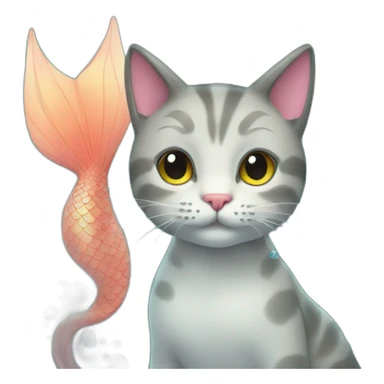 Cat with a mermaid tail sticker