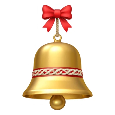 cute round bell with red and white rope and floral decoratons sticker