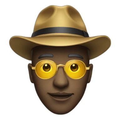 trum with hat and gold glasses only face sticker
