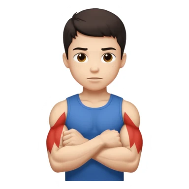 muscular teen boy with veiny hands arms and biceps sticker
